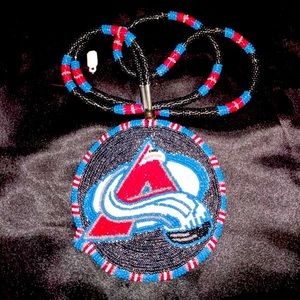 Handmade Beadwork  NHL Colorado avalanche medallion